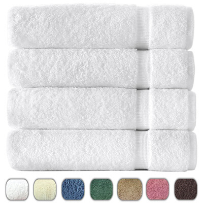 Turkish Luxury Hotel and Spa 27x54 Towel Set from Turkey 700gsm Eco-Friendly, White