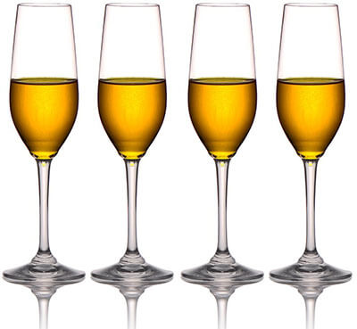 MICHLEY Tritan Plastic Unbreakable Champagne Flutes Glasses