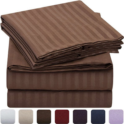 Mellanni Stripped High-Quality Bed Sheet Set