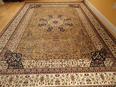 Beige Luxury Silk Large Area Rugs