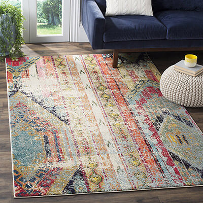 Safavieh MNC222F Monaco Collection Multicolored Distressed Area Rug (9' x 12')