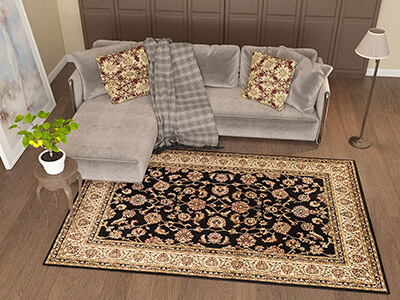 Home Way Antique Classic Black Area Rug