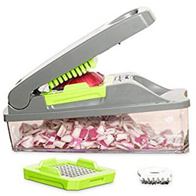 Mueller Vegetable Chopper, Multi Vegetable-Fruit-Cheese-Onion Chopper-Dicer-Kitchen Cutter