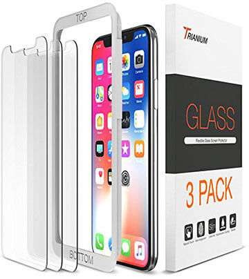 Trianium iPhone X Tempered Glass Screen, Glass Protectors for Apple iPhone X