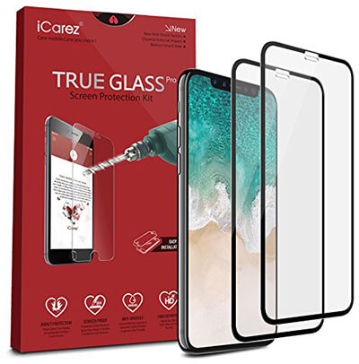 iCarez Tempered Glass Screen Protector for iPhone X