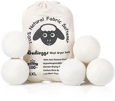 Budieggs Wool Dryer Balls Organic XL1New Chemical Free Fabric Softener