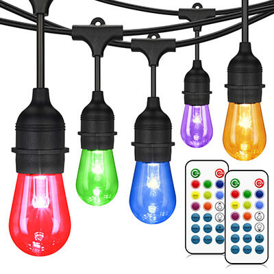 Mlambert 48FT Color Changing Outdoor String Lights