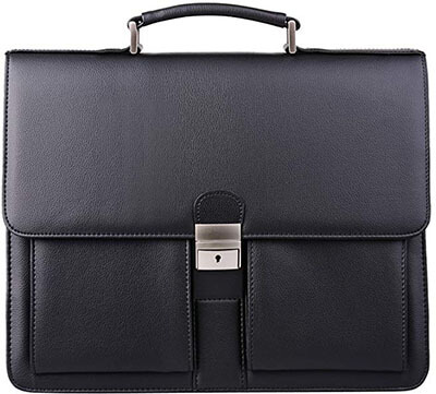 Jack & Chris MBYX015 Mens New PU Leather Briefcase Messenger Laptop Bag
