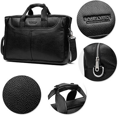 BOSTANTEN Leather Briefcase Laptop Handbag Messenger Business Bags