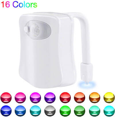 WEBSUN Activated 16 Color Toilet Night LED Light with Motion Detection