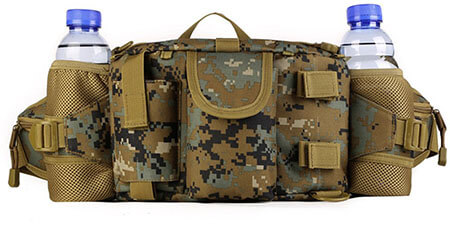 UNISTRENGH Waterproof Tactical Waist Pack Bag with 2 Water Bottle Pocket
