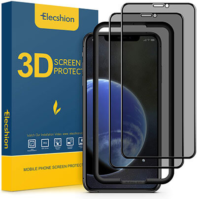 Elecshion Privacy Screen Protector for 2019 iPhone 11/2018 iPhone XR