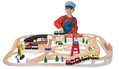 Melissa and Doug Deluxe Wooden Train Set