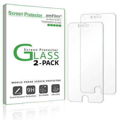 iPhone 7 6S 6 Screen Protector Glass, AmFilm