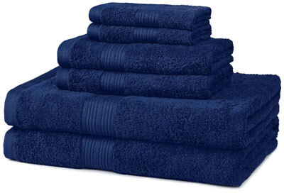 AmazonBasics Fade-Resistant 6-Piece Towel Sets