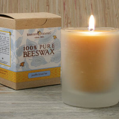 Bluecorn Naturals Raw Beeswax 8oz Glass Candle