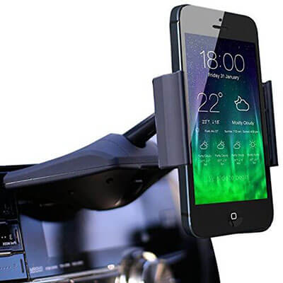 Koomus CD-Air CD Smartphone Car Mount Holder Cradle for iPhone and Android Devices