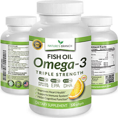 BEST TRIPLE STRENGTH Omega 3 Fish Oil Pills