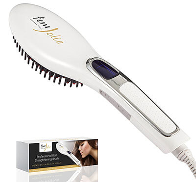 FemJolie Electric Hair Straightener Brush Best for Beauty Styling