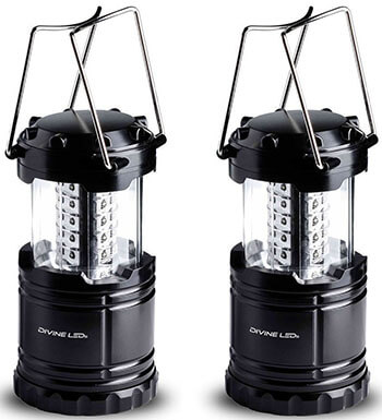 Divine LEDs Bright 2 Pack Portable Outdoor LED Camping Lantern