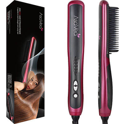 AsaVea Portable Electric Hair Straightening Brush