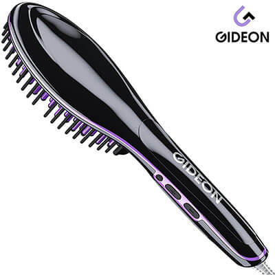 Gideon Heated Hair Brush Straightener