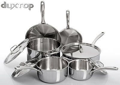 Secura Duxtop Whole-Clad Tri-Ply 10-Piece Stainless Steel Cookware Set