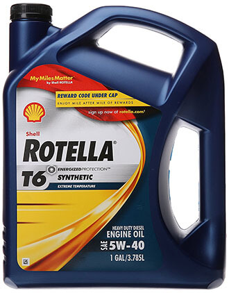 Shell Rotella T6 5W-40 Heavy Duty Diesel Engine Oil – 1 Gallon