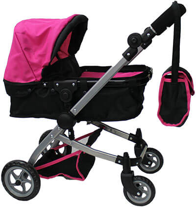 Mommy & Me 9651B Babyboo Doll Pram with Swiveling Wheels