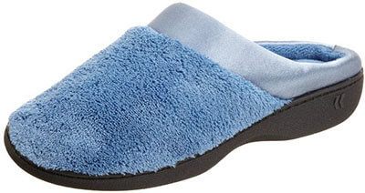 Isotoner Microterry Pillowstep Satin Cuff Clog Slippers