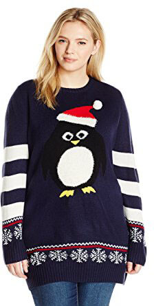 Blizzard Bay Penguin Santa Ugly Christmas Sweater