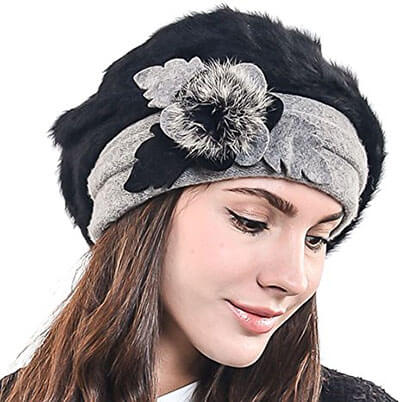 Lady French Beret Wool Jf-br034 Beanie Winter Hat