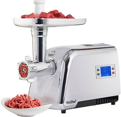 VonShef Digital Electric Stainless Steel Meat Grinder