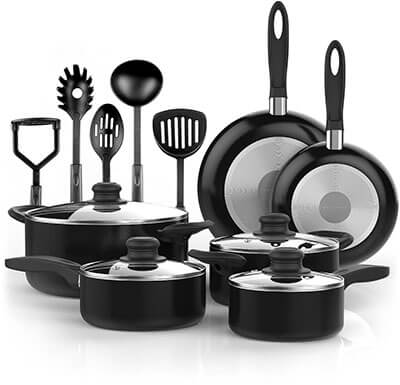 Vremi 15-Piece Nonstick Cookware Set