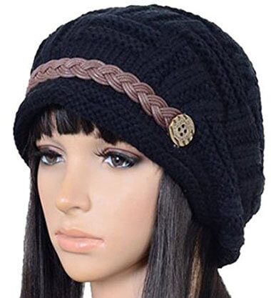 Carvian Slouchy Cabled Knit Winter Beanie Crochet Hat