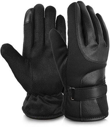 Vbiger Outdoor Leather Winter Gloves