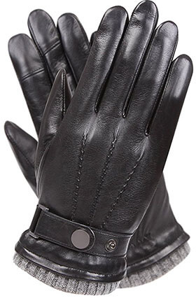 Warmen Men’s Sheepskin Warm Leather Gloves