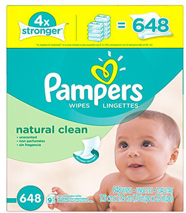 Pampers Natural Clean Baby Wipes