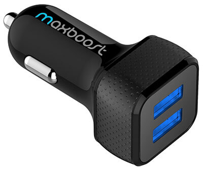 Maxboost 4.8A/24W Car Charger with 2 Smart Ports
