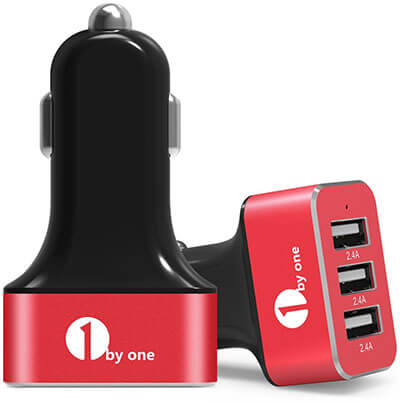 1byone 3-Ports USB Car Charger - 7.2A / 36W