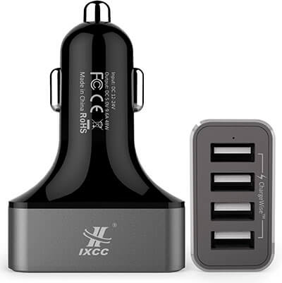 iXCC 9.6A / 48W 4 Ports Fast Car Charger Adapter