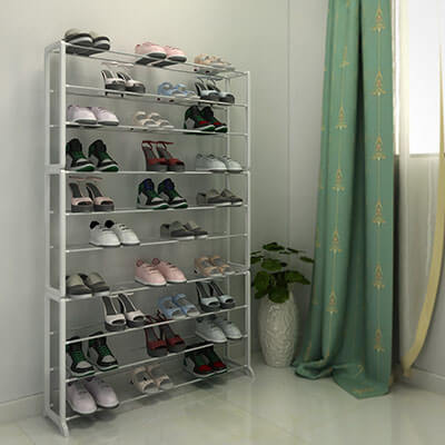 Homdox White 10 Tier Shoe Storage Solutions