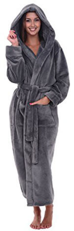 Del Rossa Women's Fleece Robe, Hooded