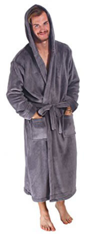 .Men's Bathrobe Simplicity - Hooded Kimono Robe