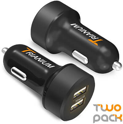 Trianium 24W/4.8A Dual USB Car Chargers