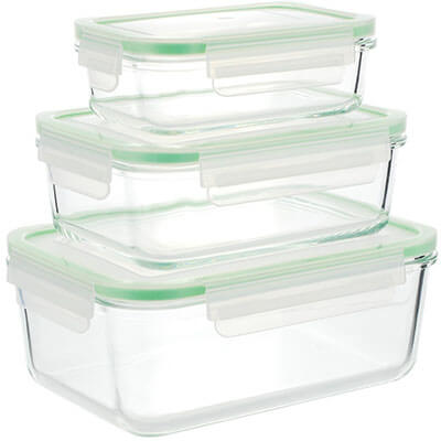 Kinetic GoGreen Rectangular Glass Storage Containers