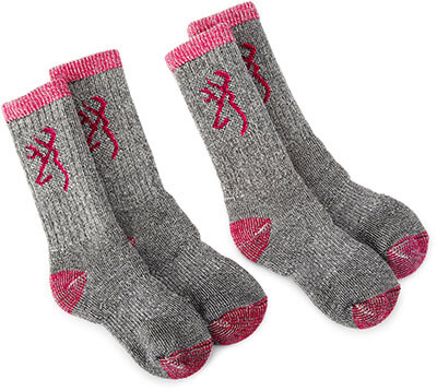 Browning Hosiery Unisex Kids 2 Pair Pack Merino Wool Socks