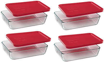 Pyrex 3-cup 4 Rectangular Food Storage Containers