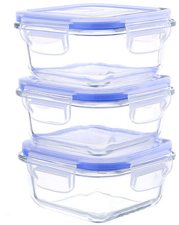 Kinetic Square 10-Ounce Glass Storage Containers 55094