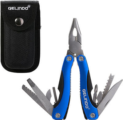 Gelindo Pocket Multitool, Knife, Sheath, Pliers, Saw